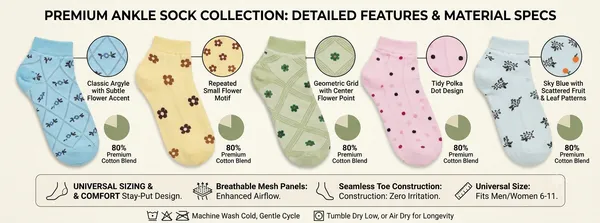 Multicolor_Cotton_Blend_Ankle_Socks_For_Men_And_Women