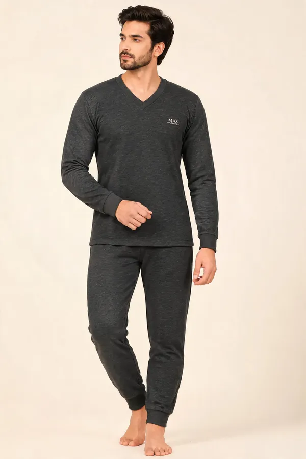 Black_Full_Sleeve_V_Neck_Lounge_Set_For_Men