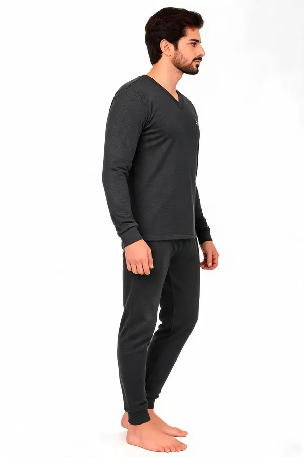 Black_Full_Sleeve_V_Neck_Lounge_Set_For_Men
