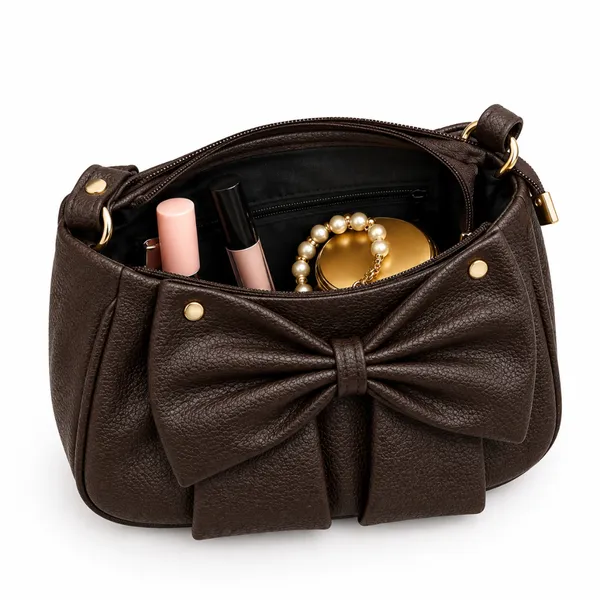 Brown_Textured_Bow_Shoulder_Bag_for_Women