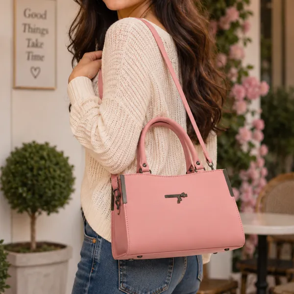 Pink_Structured_Handbag_For_Women