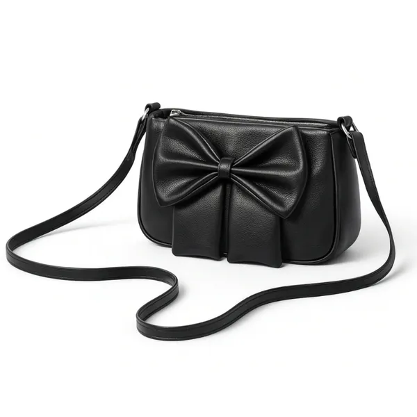 Black_Faux_Leather_Bow_Shoulder_Bag_for_Women