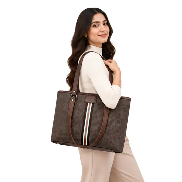 Brown_Textured_Structured_Tote_Bag_for_Women