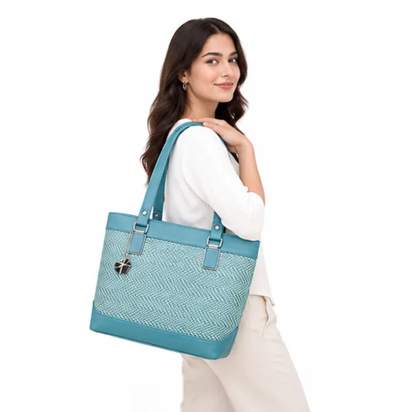 Blue_Textured_Tote_Bag_for_Women