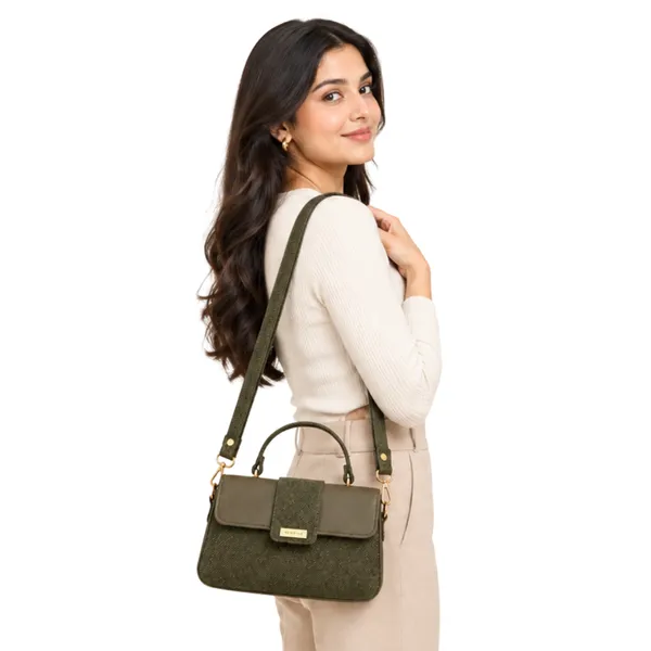 Olive_Textured_Structured_Handbag_For_Women
