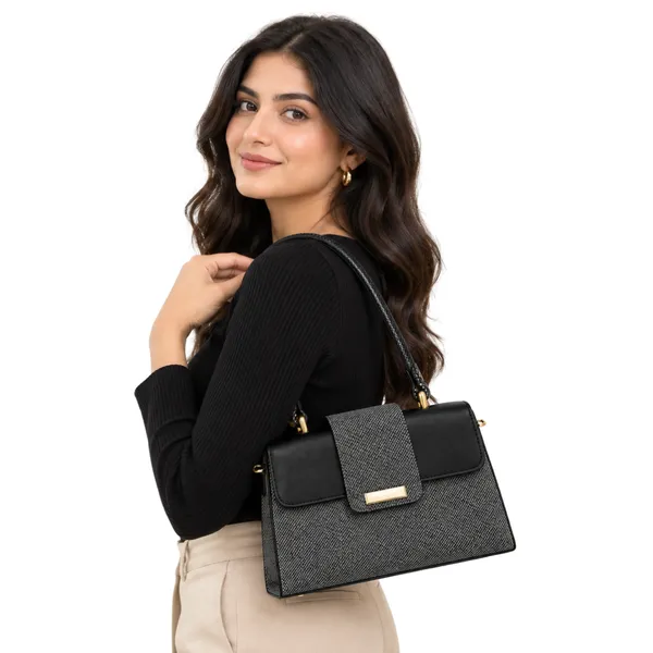 Black_Textured_Structured_Shoulder_Bag_for_Women