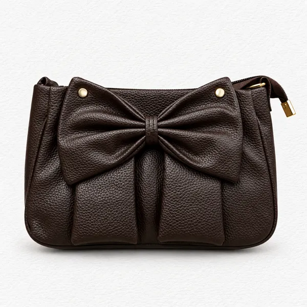 Brown_Textured_Bow_Shoulder_Bag_for_Women