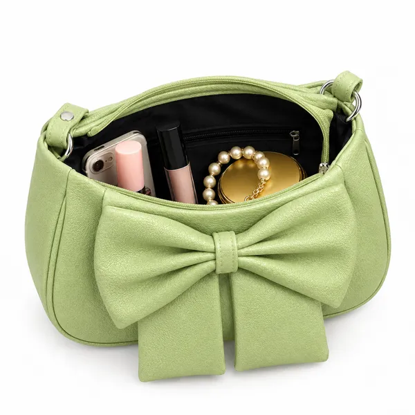 Green_Leather-Look_Bow_Shoulder_Bag_for_Women