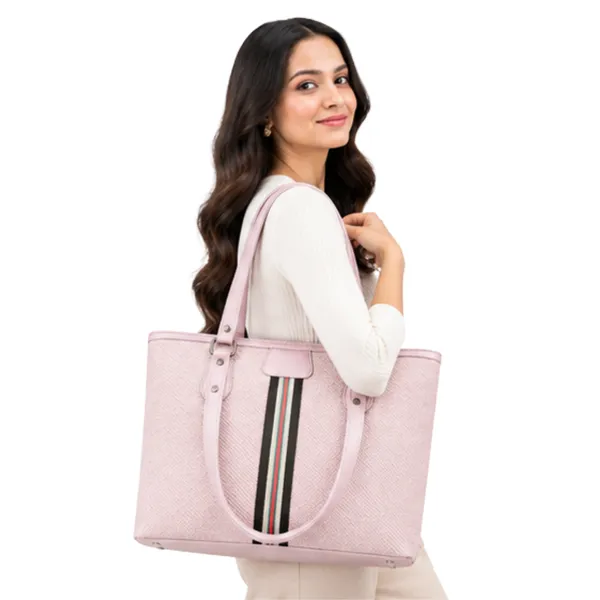 Pink_Textured_Tote_Handbag_for_Women