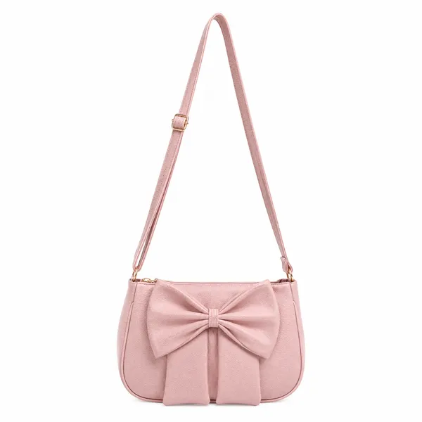 Pink_Faux_Leather_Bow_Shoulder_Bag_for_Women