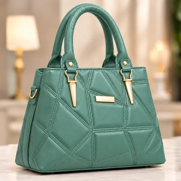 Green_Faux_Leather_Structured_Handbag_for_Women