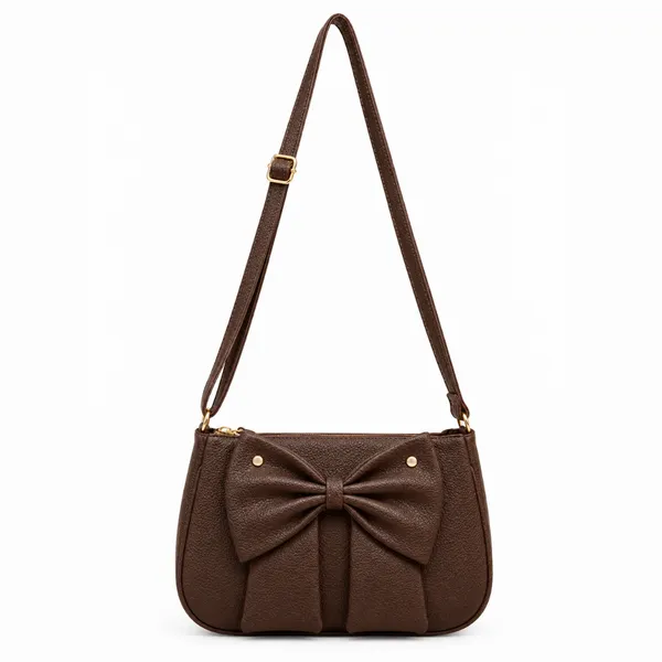 Brown_Leather_Look_Bow_Shoulder_Bag_for_Women
