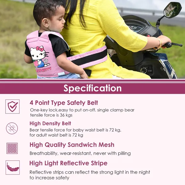 Pink_Polyester_Kids_Motorcycle_Safety_Harness_For_Baby