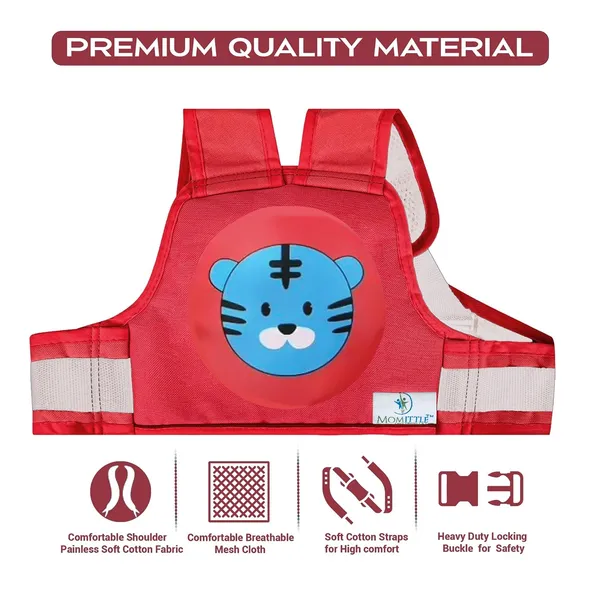 Red_Polyester_Kids_Safety_Belt_For_Two_Wheeler_With_Reflective_Strips_For_Baby