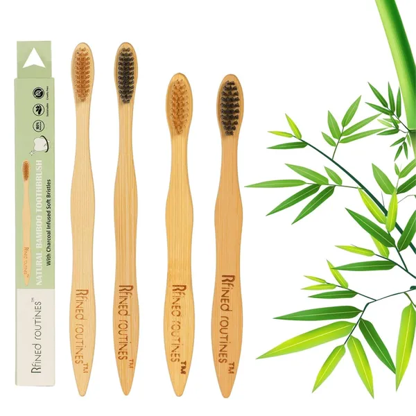White_Bamboo_Toothbrush_With_Charcoal_Bristles_For_Oral_Care_Pack_Of_2