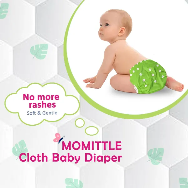 Lime_Green_Reusable_Cotton_Cloth_Diaper_With_Insert_For_Baby