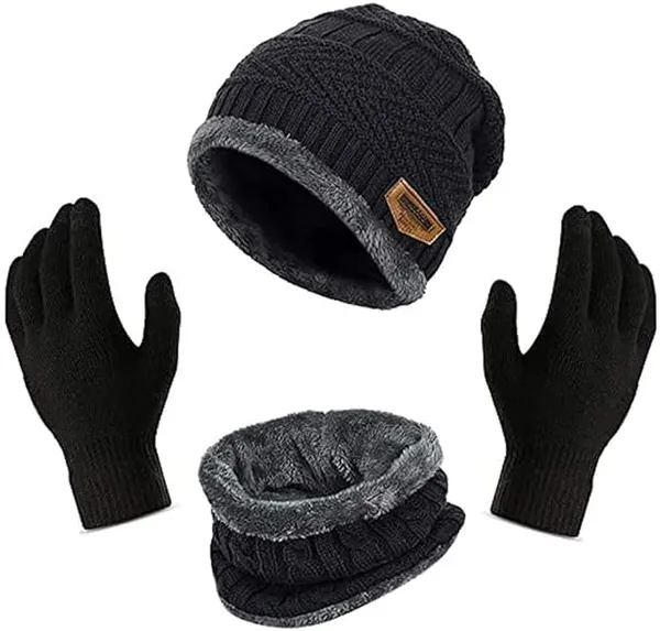 Blueblack_Polyester_Winter_Cap_Set_With_Beanie_Gloves_Muffler_And_Neck_Warmer_For_Unisex_ack_of_2