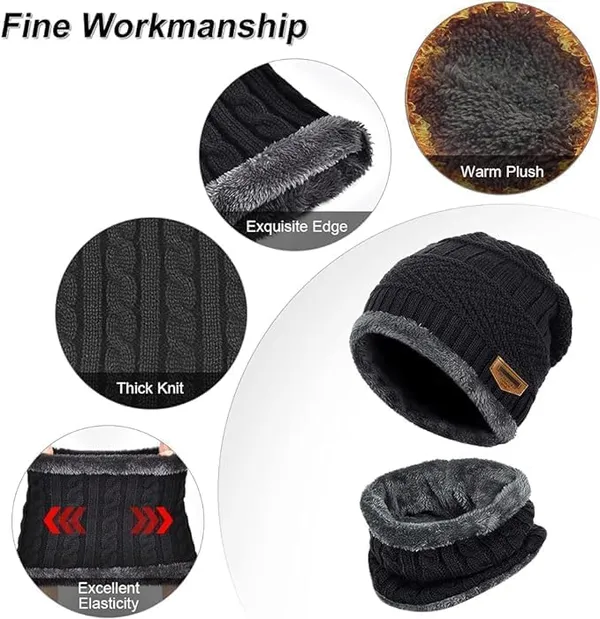 Blueblack_Polyester_Winter_Cap_Set_With_Beanie_Gloves_Muffler_And_Neck_Warmer_For_Unisex_ack_of_2