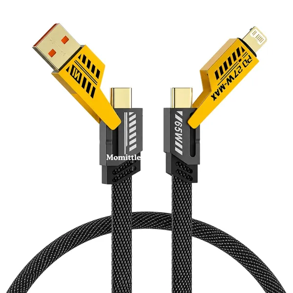 Black_Pvc_4_In_1_Metal_Braided_Charging_Cable_With_Multiple_Connectors_For_Mobile