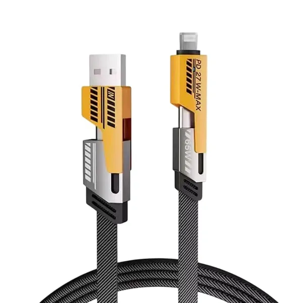 Black_Pvc_4_In_1_Metal_Braided_Charging_Cable_With_Multiple_Connectors_For_Mobile
