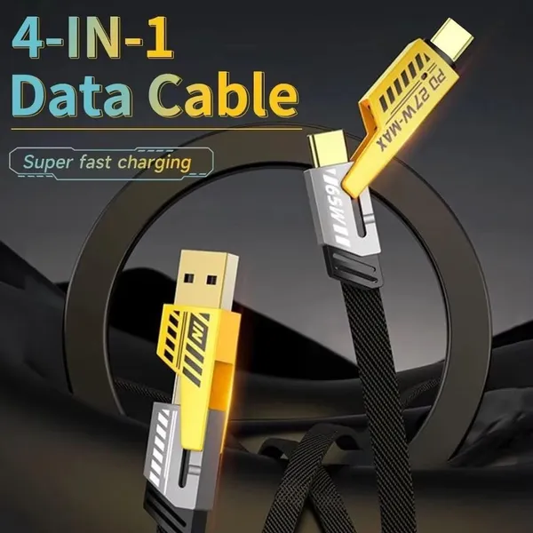 Black_Pvc_4_In_1_Metal_Braided_Charging_Cable_With_Multiple_Connectors_For_Mobile