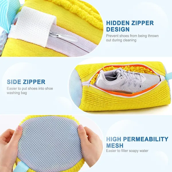 Yellow_Polyester_Shoe_Washing_Machine_Bag_For_Washer_Laundering_Bags