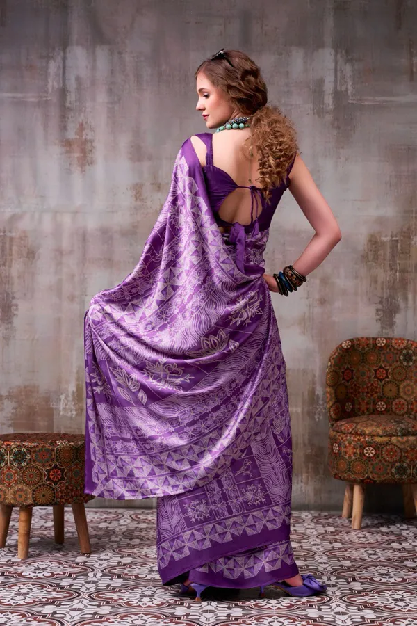 Purple_Geometric_Printed_Designer_Satin_Saree_Elegant_Contemporary_Party_Wear_Saree_For_Women