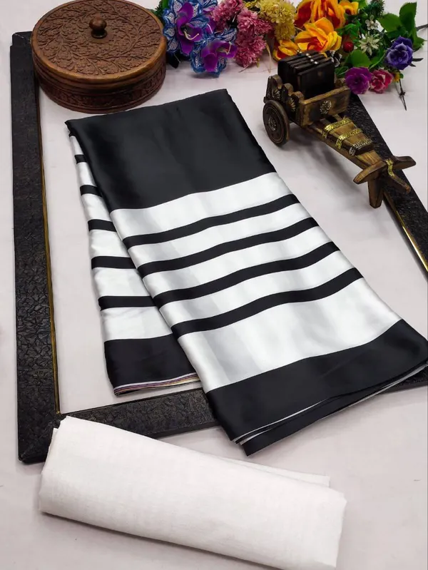 Bold_Noir_Black_White_Striped_Satin_Saree_Modern_Designer_Party_Wear_Saree_For_Women