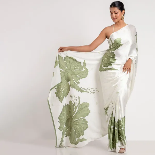 Ivory_Sage_Green_Floral_Satin_Designer_Saree_Elegant_Party_Festive_Wear_Saree_For_Women
