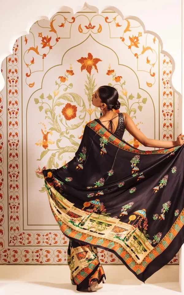 Royal_Noir_Black_Satin_Heritage_Printed_Saree_Luxury_Designer_Festive_Wedding_Wear_Saree_For_Women
