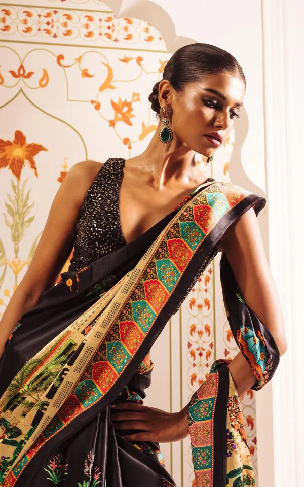Royal_Noir_Black_Satin_Heritage_Printed_Saree_Luxury_Designer_Festive_Wedding_Wear_Saree_For_Women