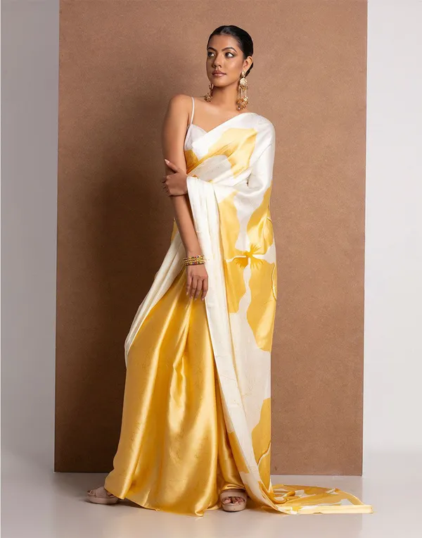 Sunshine_Yellow_Satin_Abstract_Floral_Designer_Saree_Elegant_Party_Festive_Wear_Saree_For_Women
