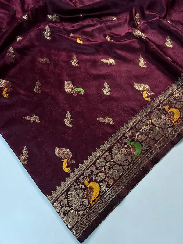 Wine_Purple_Banarasi_Silk_Saree_For_Women