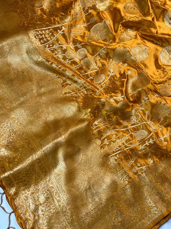 Golden_Mustard_Banarasi_Silk_Saree_For_Women
