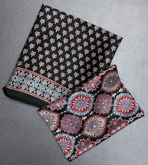 Black_Ajrakh_Modal_Silk_Saree_Traditional_Printed_With_Multicolor_Traditional_Border