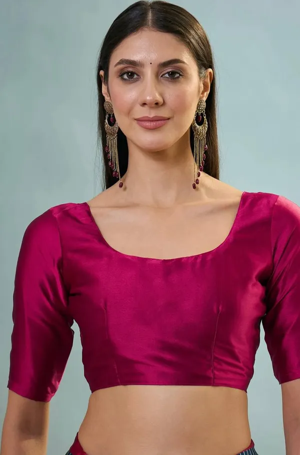 Navy_Blue_Magenta_Striped_Ajrakh_Modal_Silk_Saree_With_Designer_Border