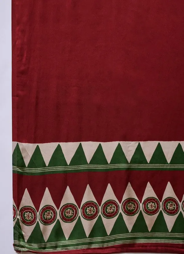 Olive_Green_Maroon_Striped_Ajrakh_Modal_Silk_Saree_With_Designer_Border