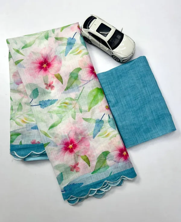 Pastel_Floral_Linen_Saree_With_Soft_Watercolor_Print