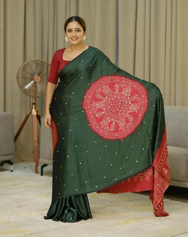 Bottle_Green_Gajji_Silk_Premium_Designer_Saree_For_Women