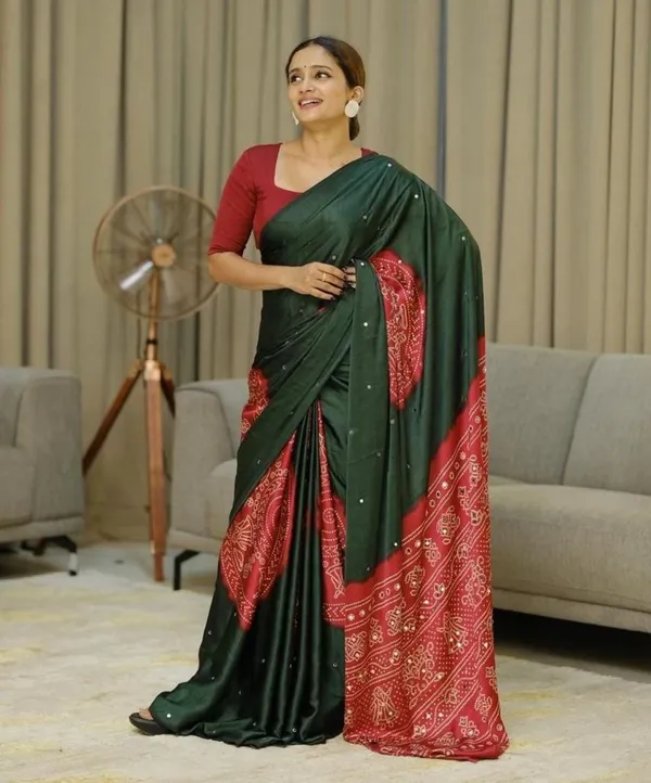 Bottle_Green_Gajji_Silk_Premium_Designer_Saree_For_Women
