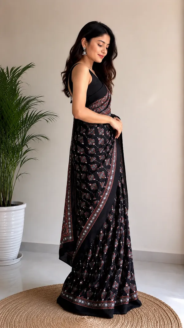 Black_Gajji_Silk_With_Traditional_Motifs_Designer_Saree_For_Women