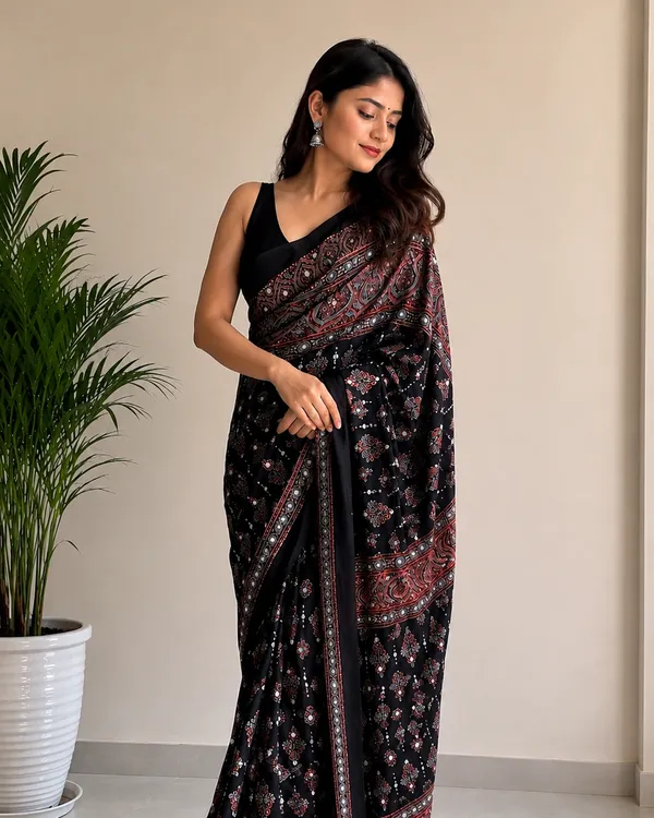 Black_Gajji_Silk_With_Traditional_Motifs_Designer_Saree_For_Women