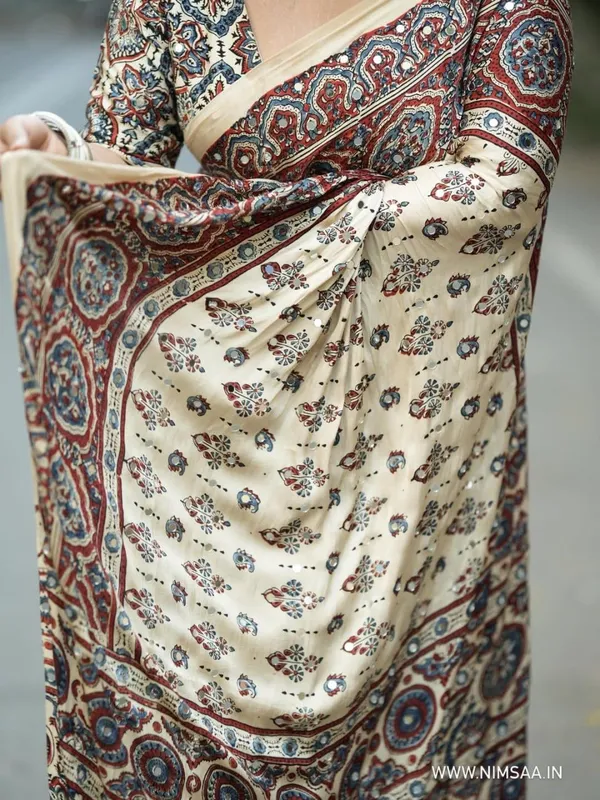 Cream_Gajji_Silk_Premium_Printed_Designer_Saree_For_Women