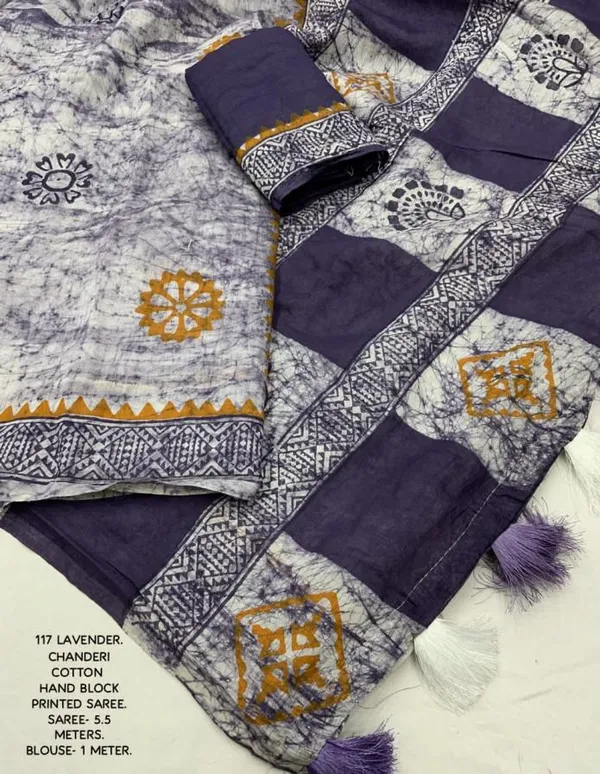 Lavender_Hand_Block_Printed_Chanderi_Cotton_Saree
