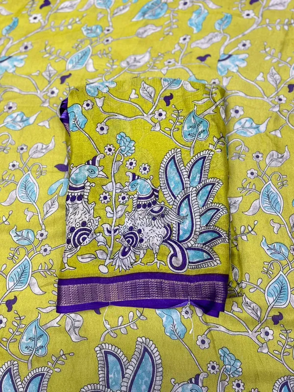 Lime_Green_And_Purple_Floral_Saree_With_Peacock_Pallu