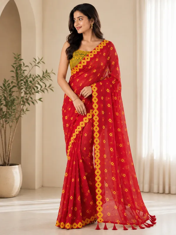 Red_And_Yellow_Patterned_Saree