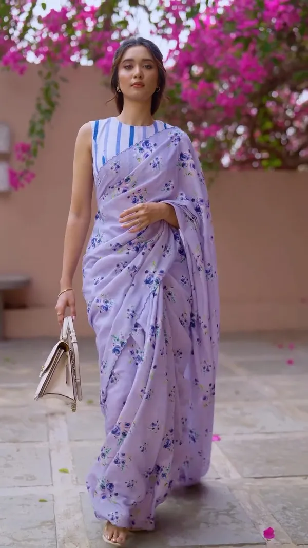 Lavender_Floral_Linen_Cotton_Saree