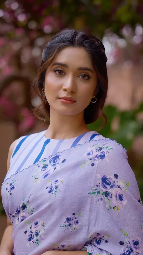 Lavender_Floral_Linen_Cotton_Saree