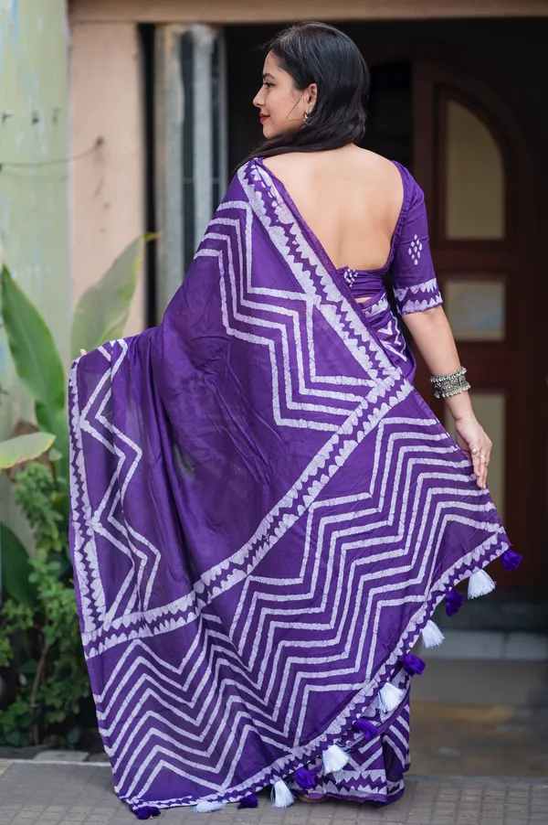 Lavender_Chanderi_Batik_Saree