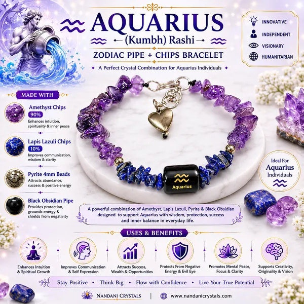 Multicolor_Natural_Stone_Aquarius_Zodiac_Chips_Bracelet_For_Unisex